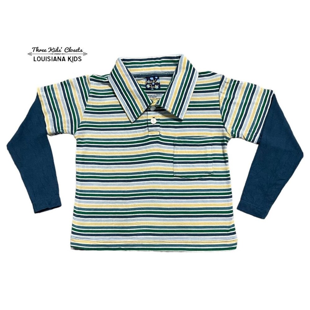 Kickee Pants 18-24m Bamboo Striped Layered Polo Shirt